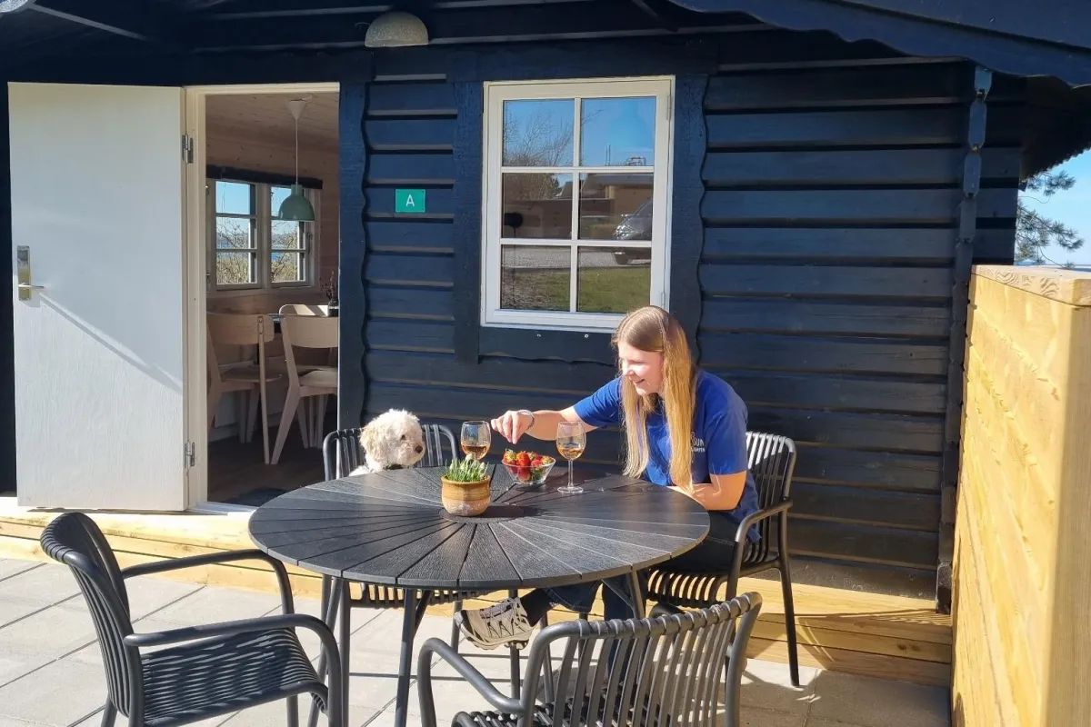 Camping cabin with a terrace
